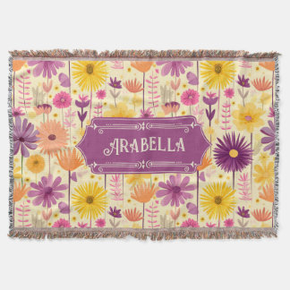 Cobertor Padrão Floral Moderno em Cascata Arabella