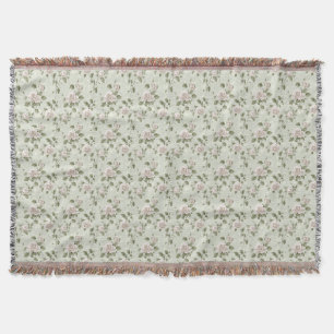 Cobertor Padrão floral neutro estilo retrô