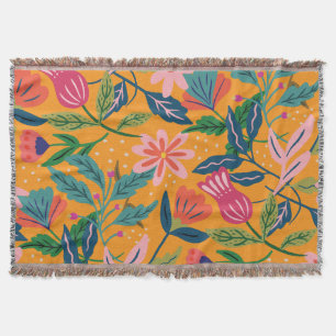Cobertor Padrão Floral Tropical Moderno