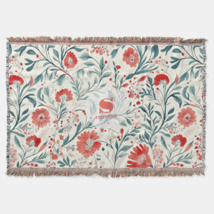Cobertor Padrão Floral Vintage Red Daisy - Botânico
