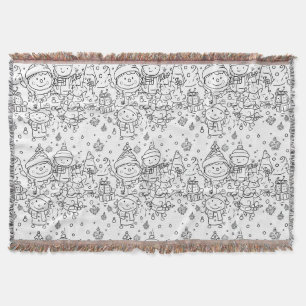 Cobertor Padrão Fofo de Natal de Inverno com Doodle (2)
