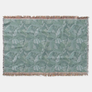 Cobertor Padrão Folha de Acanto Azul Teal de William Morris