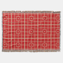 Padrão Geométrico Chinês Vermelho e Dourado Tradic
