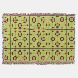 Cobertor Padrão Geométrico de Azulejos com Cores Vibrantes