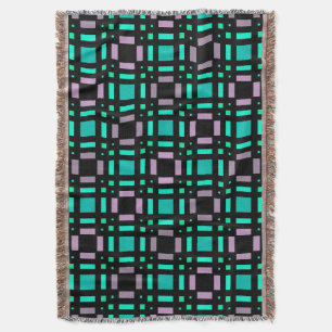 Cobertor Padrão geométrico em cores verdes e geométricas pl