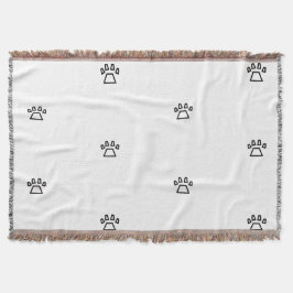 Cobertor Padrão Geométrico Minimalista de Pata de Cachorro