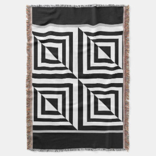 Cobertor Padrão geométrico preto e branco