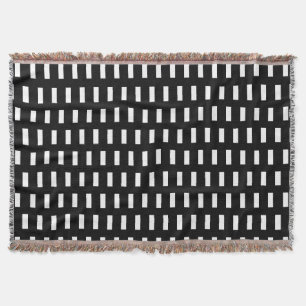 Cobertor Padrão Geométrico Preto e Branco Préppy
