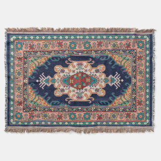 Cobertor Padrão geométrico Radial Preto de Tabriz Persa