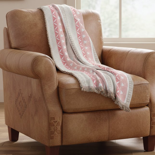 Cobertor Padrão Geométrico Rosa cor-de-rosa do sudoeste (Criador carregado)