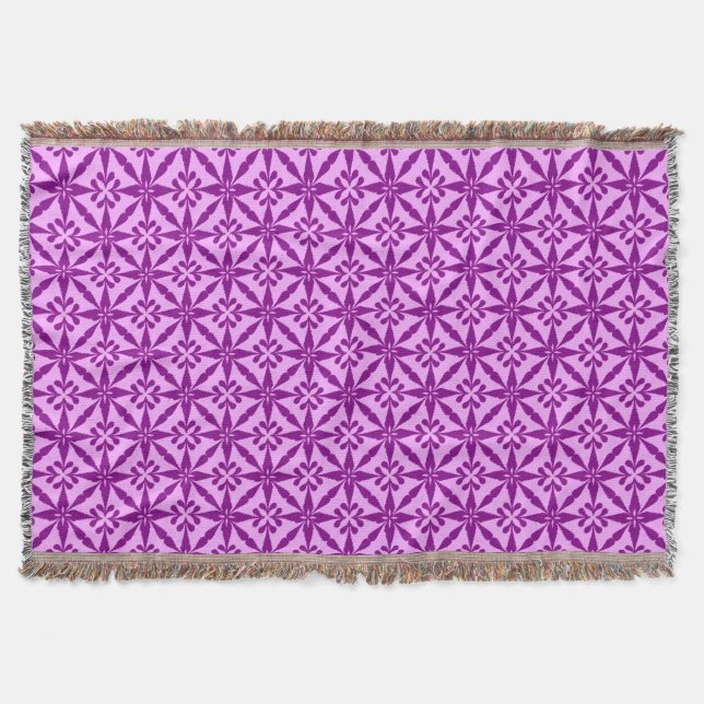 Cobertor Padrão Ikat Star - Violet and Orchid (Frente)