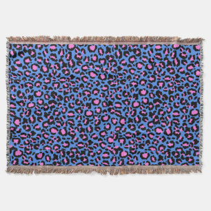 Cobertor Padrão-leopardo em framboesa sobre azul elétrico