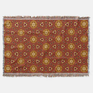 Cobertor Padrão Masala Amarelo Marrom Apimentado