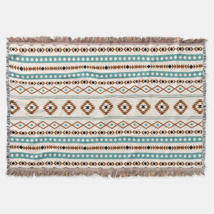 Cobertor Padrão Misto Aztec Aztec Teal Terracotta Black Cr