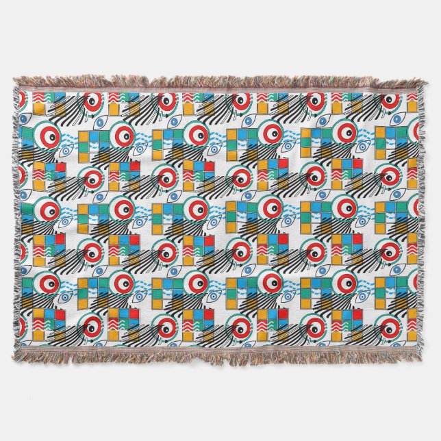 Cobertor Padrão moderno abstrato criativo multicolorido (Frente)