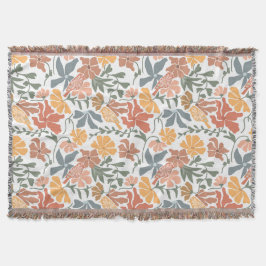 Cobertor Padrão moderno de Meio século Floral e Aves