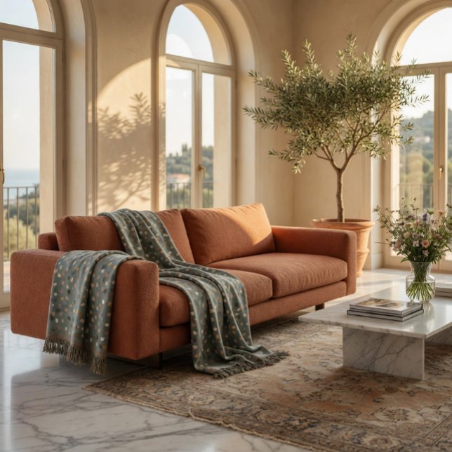 Cobertor Padrão Moderno de Terrazzo Suave Neutro (Criador carregado)