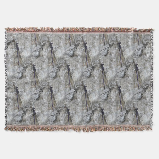 Cobertor Padrão Natural de Damselfly Roxo (Frente)