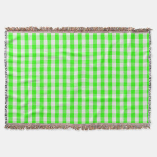 Cobertor Padrão Neon Green Gingham de Shirley Taylor