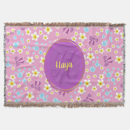 Cobertor padrão personalizado de flores, arcos e bolhas