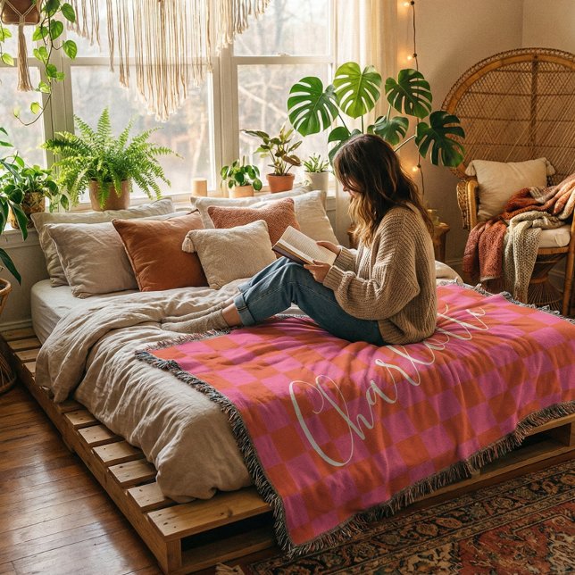 Cobertor Padrão personalizado de quadro de verificação cor- (Criador carregado)