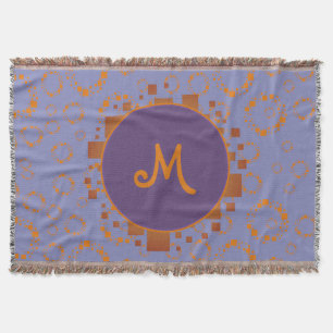 Cobertor Padrão Quadrado do Círculo Púrpura Laranja de Mono