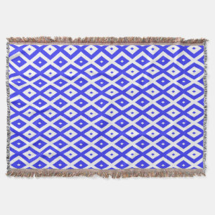 Cobertor Padrão real de diamante azul e branco