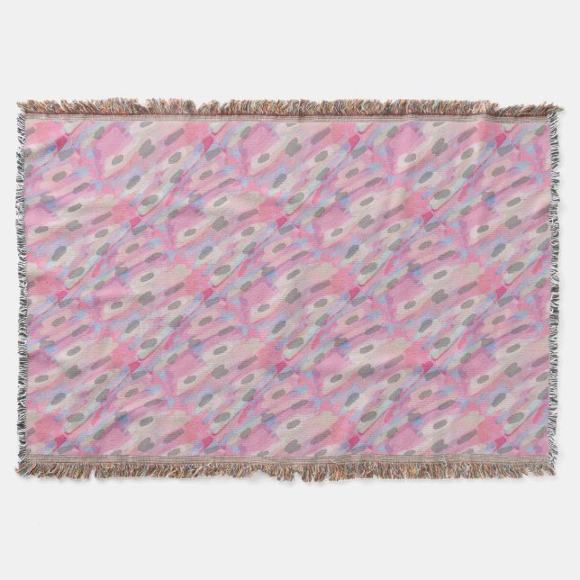 Cobertor Padrão Rosa Abstrato Camo (Frente)