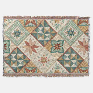 Cobertor Padrão Rustic Diamond Patchwork - Geométrico