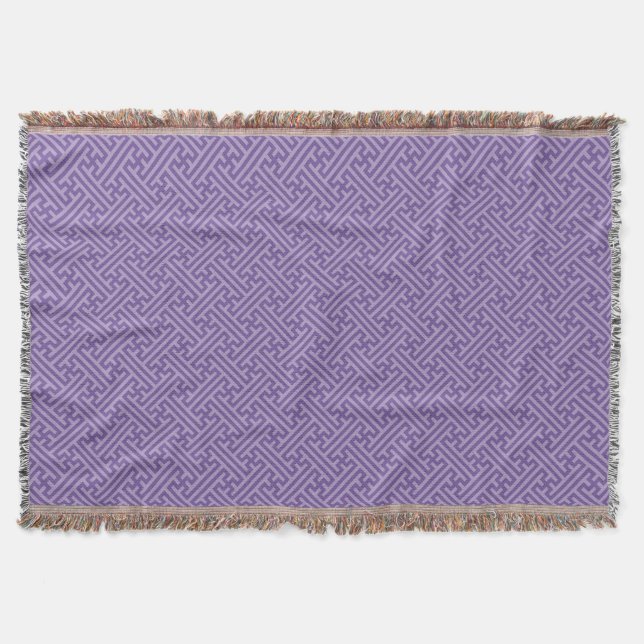 Cobertor Padrão Sayagata, japonês, roxo e rosa (Frente)