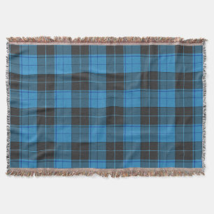 Cobertor Padrão Simples de Tartan em Azul Escuro