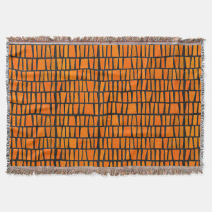 Cobertor Padrão tribal africano laranja e preto