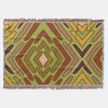 Padrão Tribal Étnico Vermelho Verde Dourado