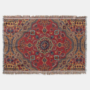 Cobertor Padrão Turco Oriental Persa Antigo Vintage