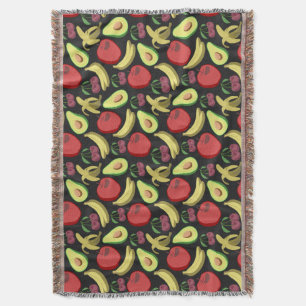 Cobertor padrão uniforme de fruta fruta tropical colorida