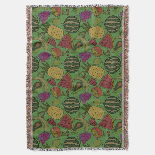 Cobertor padrão uniforme de fruta | Padrão da superfície da (Frente Vertical)