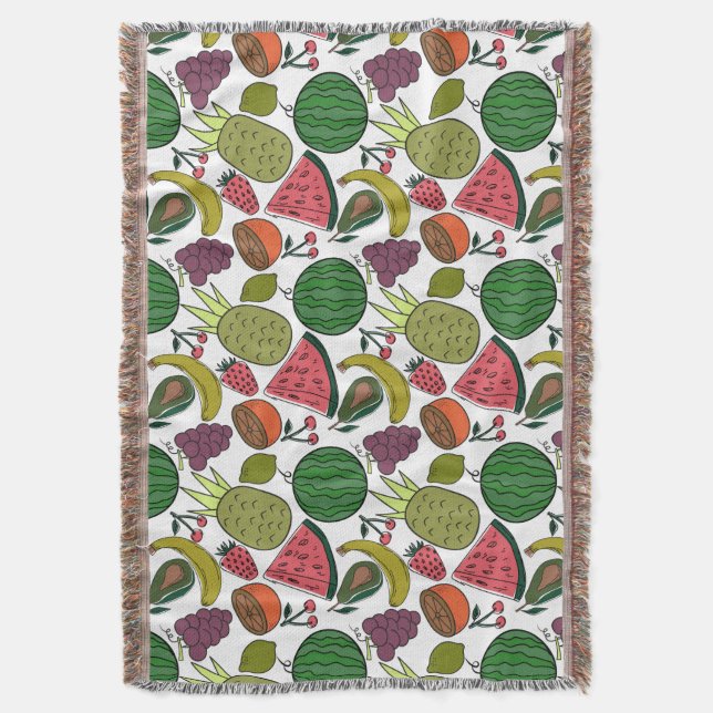 Cobertor padrão uniforme de fruta | Padrão da superfície da (Frente Vertical)