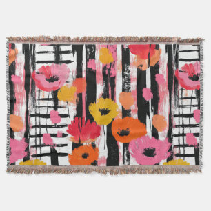 Cobertor Padrão Vintage Watercolor Floral Abstrato (11)