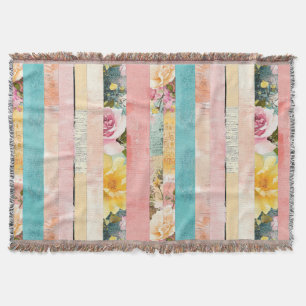 Cobertor Padrão Vintage Watercolor Floral Abstrato (17)