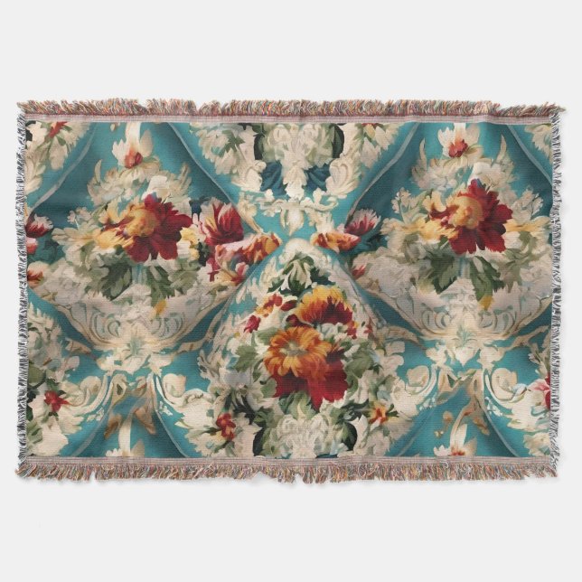 Cobertor Padrão Whimsical Italiano Floral Damask (Frente)