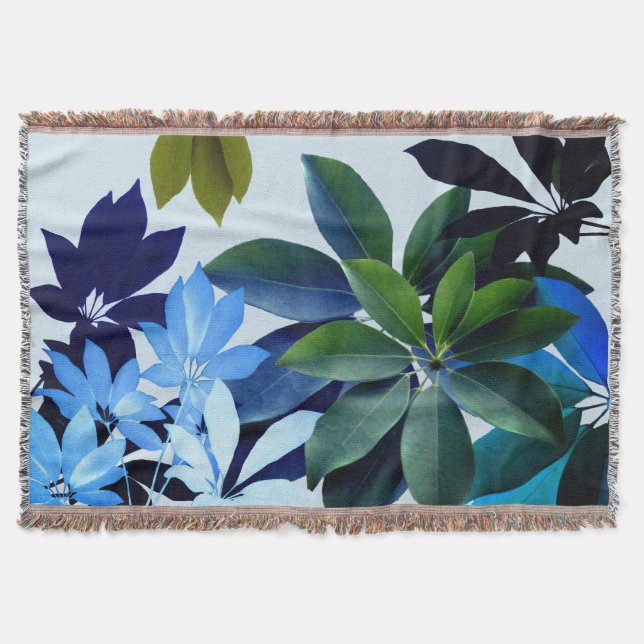 Cobertor Padrões de Arte Verde e Azul Lançam (Frente)