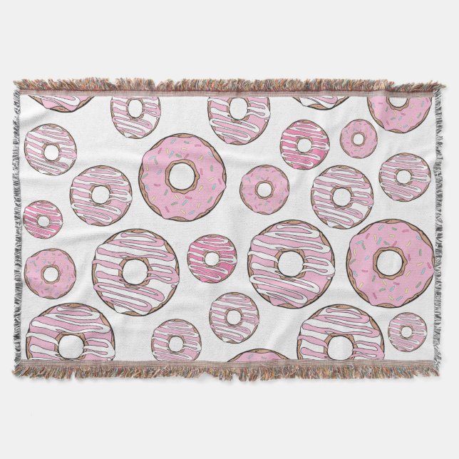 Cobertor Padrões De Rosquinhas, Rosquinhas Rosa, Prensas (Frente)