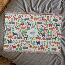 Cobertor Padrões do Monograma de Arte Folicular Escandinávi