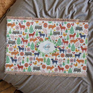 Cobertor Padrões do Monograma de Arte Folicular Escandinávi