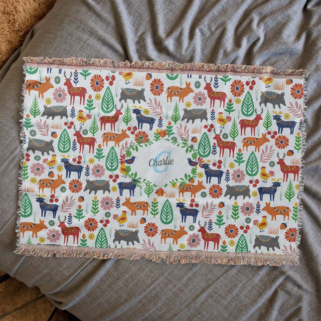 Cobertor Padrões do Monograma de Arte Folicular Escandinávi (Criador carregado)