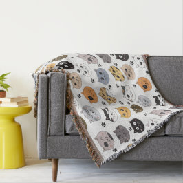 Cobertor Padrões para gatos e pata engraçados coloridos