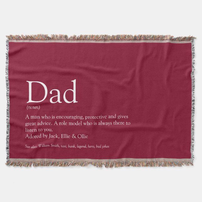 Cobertor Pai Moderno Simples, Papai, Definição Burgundy (Frente)