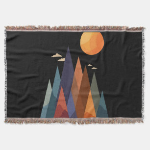 Cobertor Paisagem com Montanhas e Sol