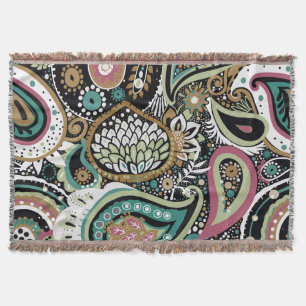 Cobertor Paisley asiático: design moderno sem costura.