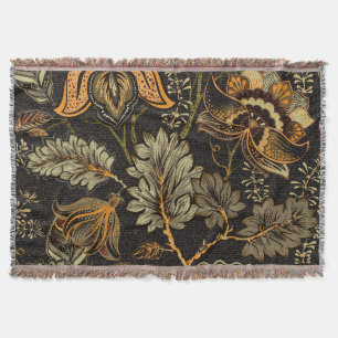 Cobertor Paisley floral indiano, padrão étnico uniforme.